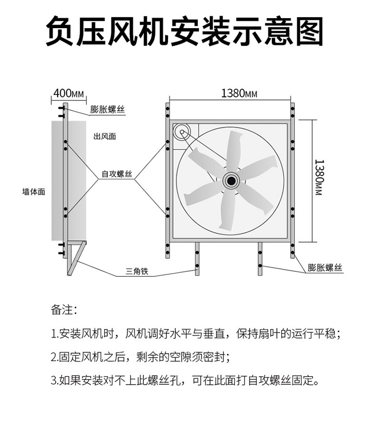 ZLG理工負(fù)壓風(fēng)機(jī)安裝示意圖